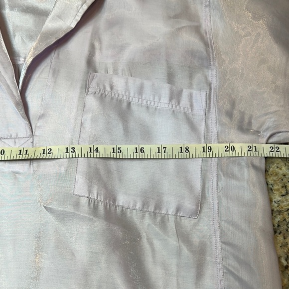 Pilcro Anthropologie Long Sleeve Lilac Popover Blouse Medium Chic Shimmer - Picture 7 of 12